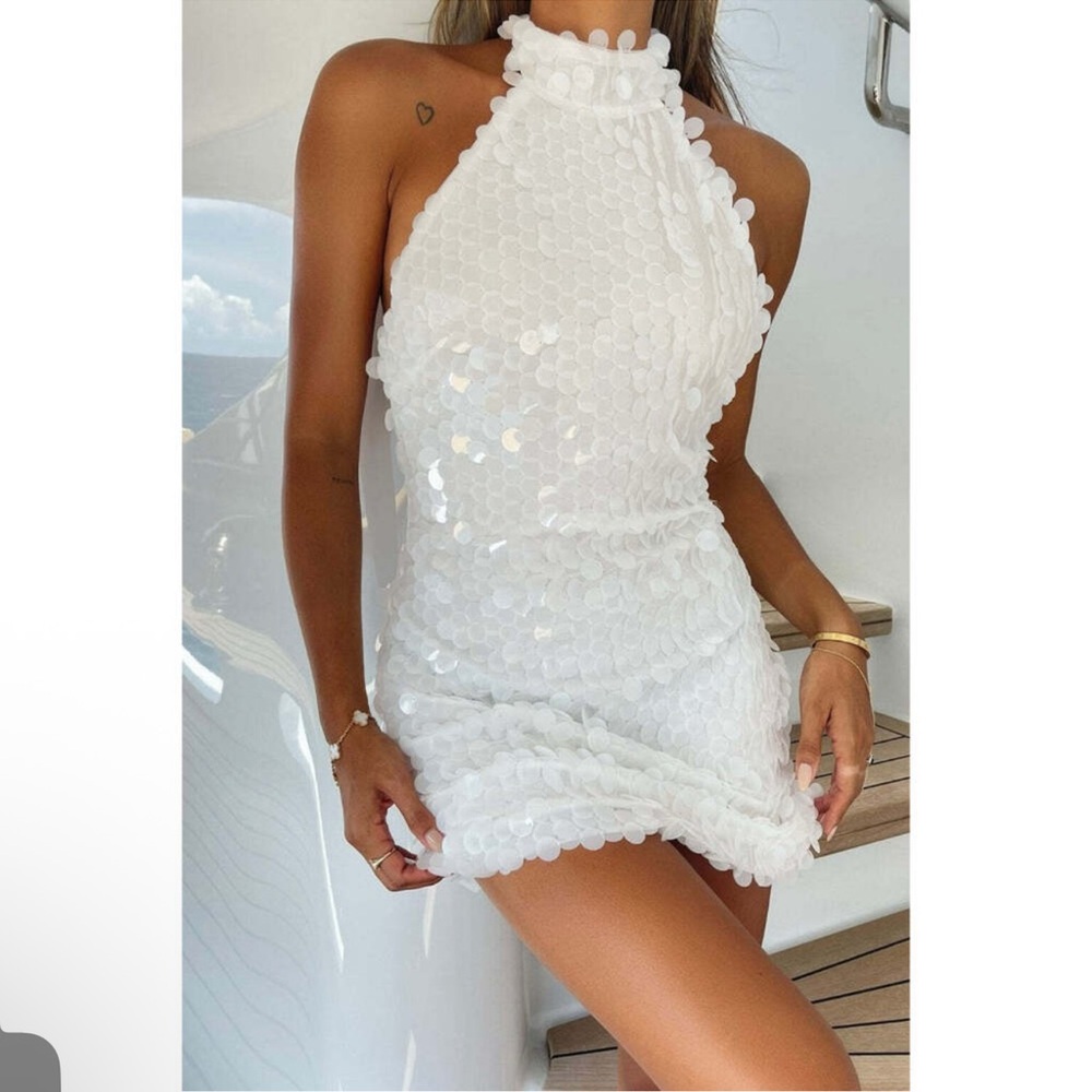12th Tribe White Backless Dress
